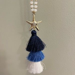 Lilly Pulitzer gold and blue starfish necklace